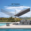 PURPLE LEAF Deluxe Aluminum Outdoor Patio Umbrella Square Cantilever Umbrellas - 4 of 4
