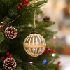 TopComfy Decorative Holiday Scene Props 3 Pack Hanging Ornament Festive Ball Decor Christmas Tree Decoratian for Holiday Party, Beige, 12"*9"*7" - 2 of 4