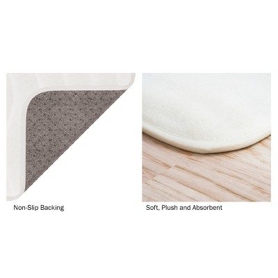 White Memory Foam Non-Slip Bathroom Rug Set