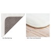 Bathroom Rug Set- 2-Piece Memory Foam Bath Mats-Wavy Microfiber Top-Non-Slip Absorbent Runner for Bathroom Kitchen by Hastings Home (White) - 3 of 4