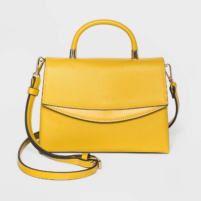yellow satchel handbag
