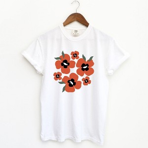 Simply Sage Market Women's Red Poppies Short Sleeve Garment Dyed Tee - 1 of 4