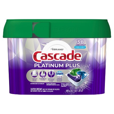 Cascade Fresh Platinum Plus Action Pacs Dishwasher Detergents - 38ct