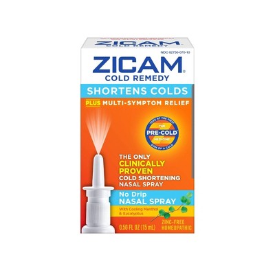 Zicam Cold Remedy Nasal Spray - Cooling Menthol & Eucalyptus - 0.5 fl oz