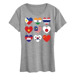 Women's - Instant Message - AAPI Heart Flags Short Sleeve Graphic T-Shirt - 1 of 4