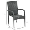 XIYUYEU 4PC Patio Dining Chairs with Cushions and Backrest,23.5 inch Rattan Outdoor Dining Chairs with Suitable for Patio,Garden,White Brown - 3 of 4