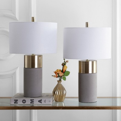 Oliver Gray and Gold Concrete Table Lamp Set of 2