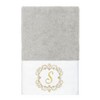 Linum Home Textiles 100% Turkish Cotton MONICA Gold Thread 2PC Embellished Hand Towel Set - 2 of 3