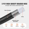 VEVOR 6AN Fuel Line Kit, 25 FT Fuel Hose Kit, 5/16" Nylon Stainless Steel Braided PTFE Fuel Line Kit, E85/Oil/Gas/Diesel Hose End Fitting Kit, Black - 3 of 4