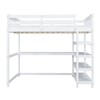 PAGED Twin Size Loft Bed with Desk Modern Simple Pine Bed Frame with 4-layer Storage Shelf and Ladder for Bedroom - 4 of 4