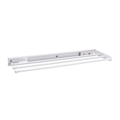 Rev-A-Shelf 563-47 Under Cabinet Kitchen Steel 3 Prong Extension Pull Out Organization Dish Hand Towel Bar Rack, White