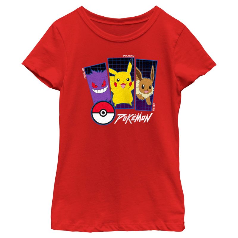 Girl's Pokemon Classic Trio T-Shirt, 1 of 6