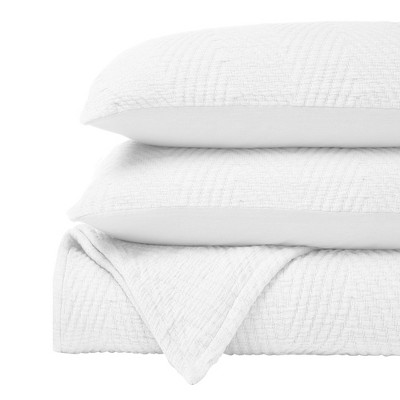 Modern Chevron Cotton Medium Weight Woven Coverlet by Blue Nile Mills