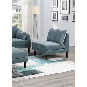 Grungis Suede Accent Chair with Backrest,Modern Upholstered Armless Chair with Pillow,Lounge Chair for Living Room,Bedroom,Office - 1 of 4