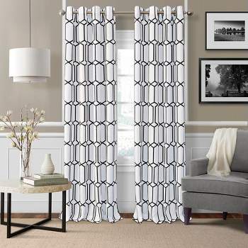 Kaiden Rustic Vogue Geometric Room Darkening Single Window Curtain Panel - Elrene Home Fashions