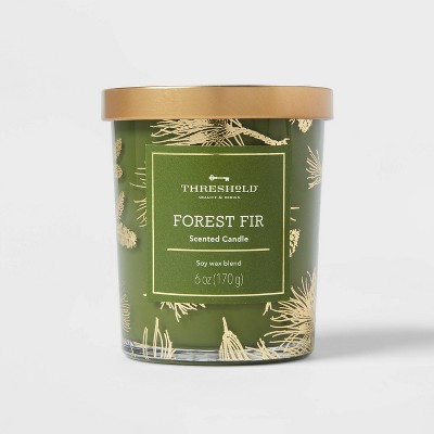 Small Forest Fir Green Interior Color Spray with Gold Decal Candle - Threshold™