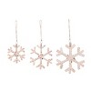 Transpac Natural Fiber 9.75 in. Brown Christmas Straw Woven Snowflake Decor Set of 3 - 3 of 4
