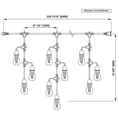 12 ft Warm White LED Outdoor String Lights with Clear Bulbs