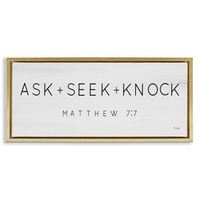 Stupell Industries Ask Seek Knock Minimal Scripture, 31" x 14"
