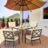 Tangkula Set of 2 Patio Dining Chairs Outdoor Armchairs w/Padded Cushions for Backyard Garden Balcony - 4 of 4