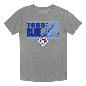 MLB Toronto Blue Jays Boys' Gray Poly T-Shirt - 1 of 1