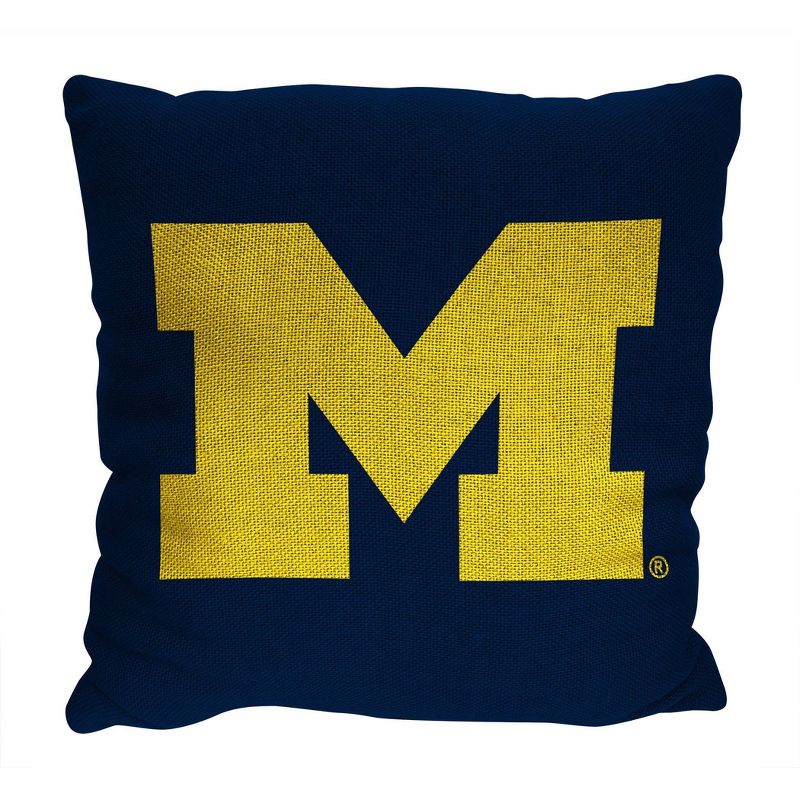 14&#34;x14&#34; NCAA Michigan Wolverines Invert Double Sided Jacquard Decorative Pillow - 2pk, 1 of 5