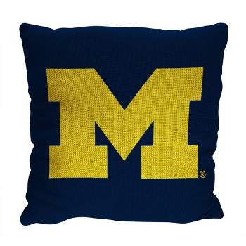 14"x14" NCAA Michigan Wolverines Invert Double Sided Jacquard Decorative Pillow - 2pk