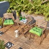 ARTPLANT Outdoor Dinning Seat Pads Cushions with Tie 19"x19"x4",Square Wicker Outdoor Tufted Chair Cushion,Set of 2 - 2 of 4