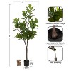 Kate and Laurel Fidmont Modern Faux Fiddle Fig Tree, 6 FT, Potted Artificial Fiddle Leaf Tree - 2 of 4