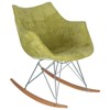 LeisureMod Willow Nursery Rocking Chair in Twill Fabric/Velvet Upholstery - Eiffel Ash Wood Base, Plus Comfort, Perfect for Nurseries - 2 of 4
