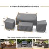 Akefit Gray Outdoor Furniture Cover Set 4-Piece Waterproof Patio Chair Loveseat Table Ottoman Protector - 2 of 4