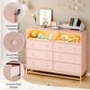 Whizmax 6 Drawer Double Dresser TV Stand, Bedroom Dresser with Power Outlet & LED Light, Wood Dresser for Room, Hallway - 4 of 4