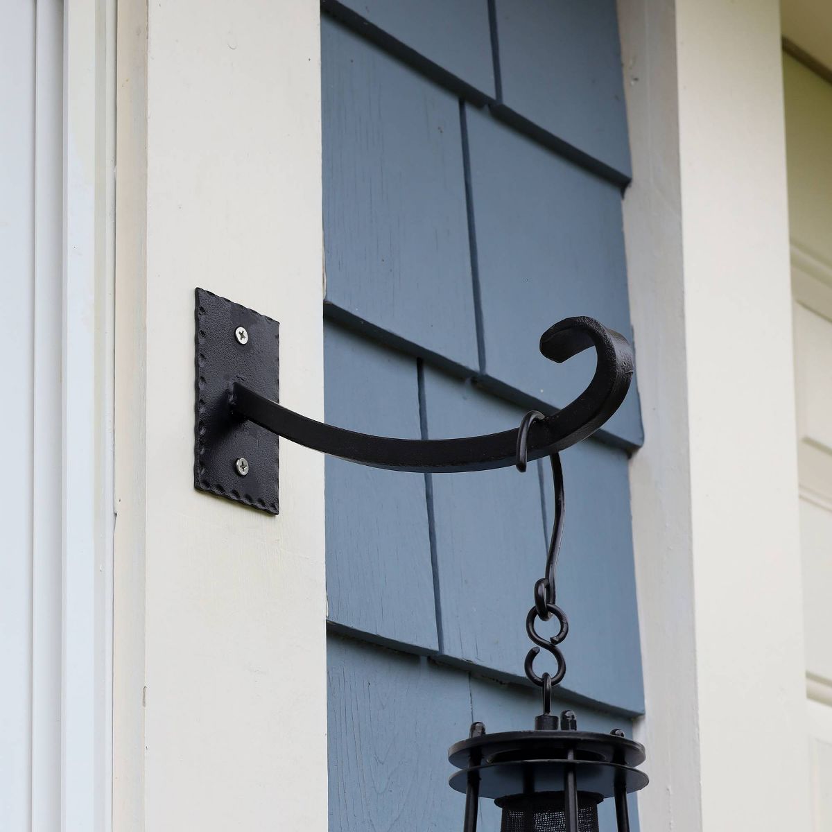 ACHLA Designs 2pc Iron Lodge Up Curled Bracket and Multiple Hooks Black 2"x7.75" - thumbnail 2