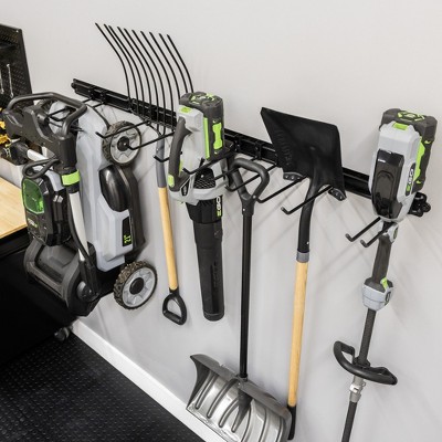 64" Black Steel Modular Garage Tool Organizer with Adjustable Hooks
