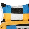 Slickblue Full/Queen Quilt Set, 100% TC Fabric Vermicelli Quilted Patchwork, Reversible, Multi Design & Color, 3pc - 3 of 4