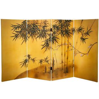 3' Tall Double Sided Bamboo Tree Canvas Room Divider - Oriental Furniture