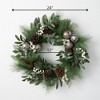 Sullivans Artificial Pine and Jingle 24"H Wreath and 14"H Hanger Set, Green anc Black - 4 of 4