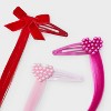 Girls' 6pk Valentine's Faux Hair Extension Hearts and Bows Hair Clips - Cat & Jack™ - image 3 of 4