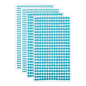 Unique Bargains Acrylic Self-Adhesive Craft Decorative 4 Sheets Rhinestone Stickers - 1 of 4