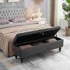 CAVINAS Rectangular Linen Storage Ottoman Bench,Upholstered Ottoman with Tufted Top for Living Room,Bedroom - 2 of 4