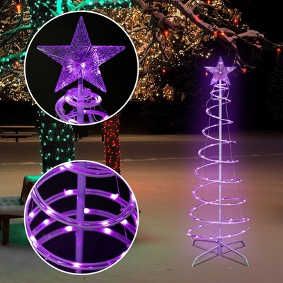 60-Inch Multicolor LED Spiral Christmas Tree Set with Remote