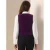 INSPIRE CHIC Women's Steampunk Velvet Sleeveless Button-Down V-Neck Suit Vest - 4 of 4