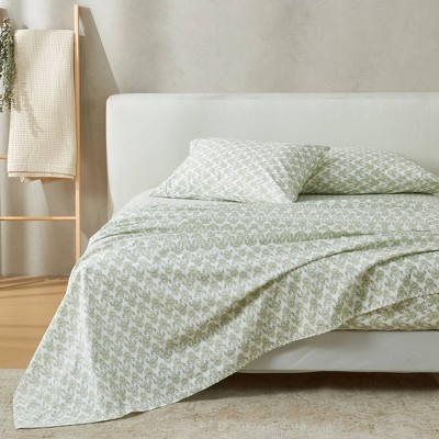 Patina Vie Floral Cotton Percale Vintage Printed Floral Sheet Set