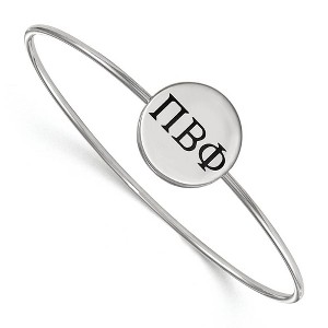Black Bow Jewelry Sterling Silver Pi Beta Phi Greek Life Bangle Bracelet 8 Inch - 1 of 3