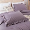 BAGOKIE 3 Piece Ruffle Comforter Set for All Season - 2 of 4