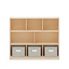 Guidecraft EdQ 3-Shelf 8-Compartment Storage 36": Wooden  Cubby Cube Bookshelf Organizer, Home and Classroom Bookcase with Fabric Bins - image 4 of 4