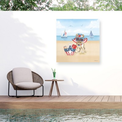 "Summer Paws Patriotic IV" Outdoor Canvas