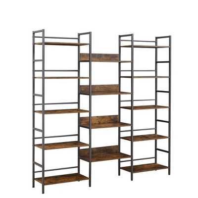 5 Tier Bookshelf Bookcases for Book Display Modern Minimalist Storage Display Shelf for Bedroom Living Room Home Office Rusty