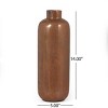 Infurnic Decorative Vases Rustic Aluminum Vase with Timeless Design for Versatile Home Decor, for Living Room and Bedroom, Brown, 5"*5"*14 - 3 of 4
