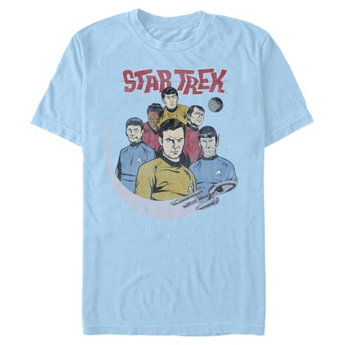 Men s Star Trek The Animated Series Retro Enterprise Crew T Shirt Light Blue Small